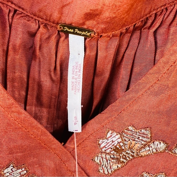 Sahara Embroidered Wrap Rust Brown Crop Top by Free People Size SMALL NWT - Picture 5 of 11